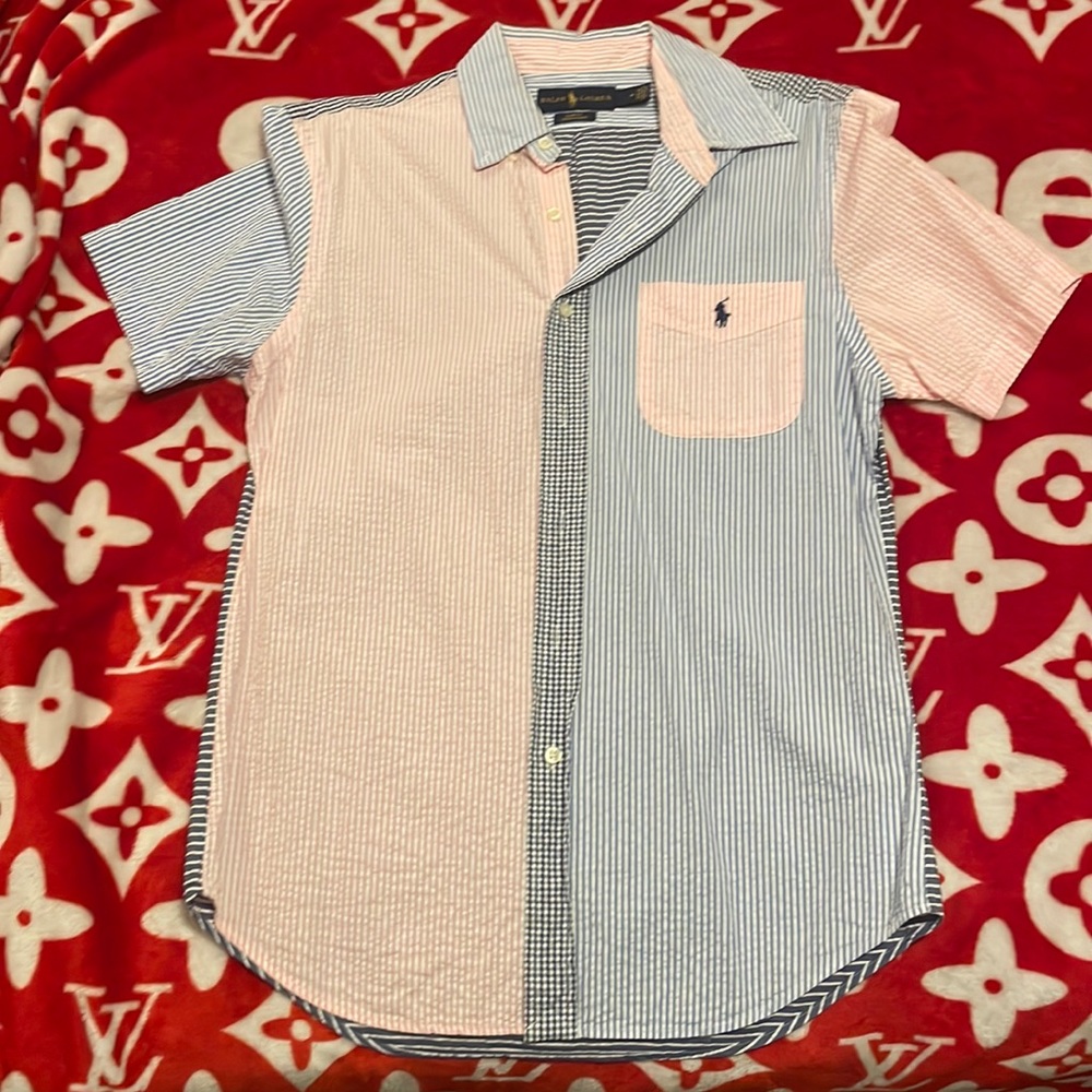 Mens Polo Button Down Short Sleeve
